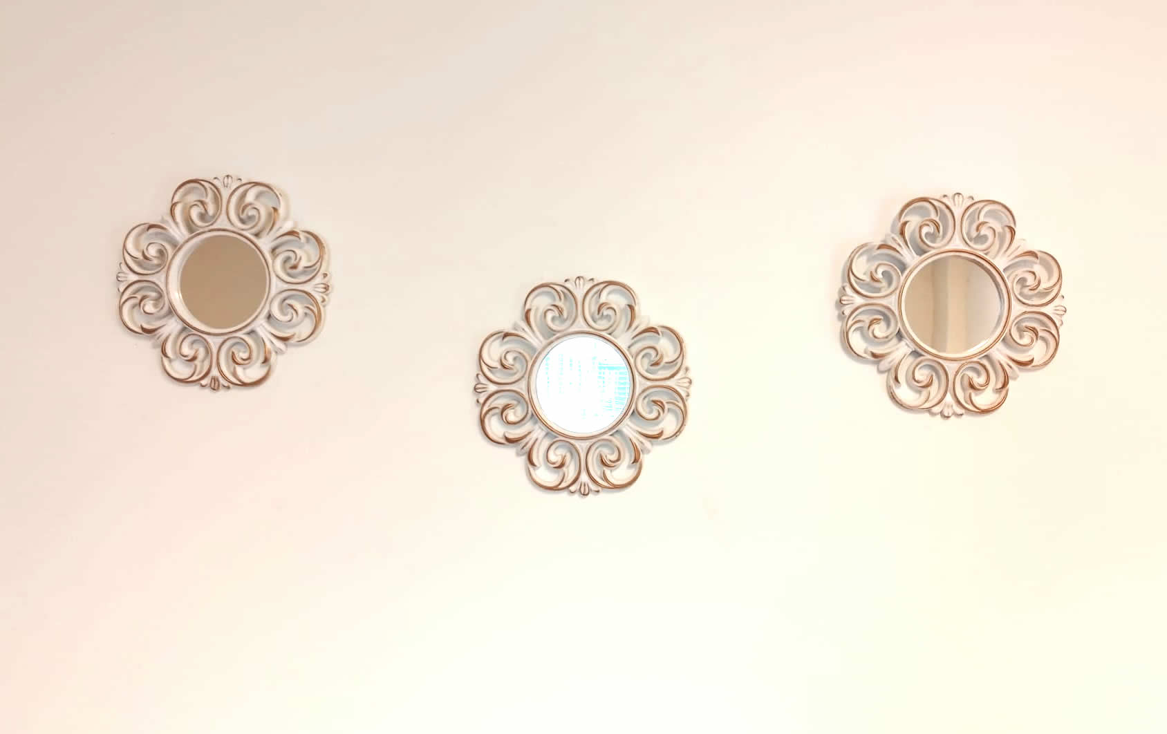 Seinäpeili Vintage 3 kpl setti kulta 25.4x 25.4cm , 25.4x 25.4cm , 25.4x 25.4cm - Image 2