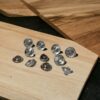Verhoilukristallinappi 20x15mm metallipohjalla, 10 kappaleen sarja